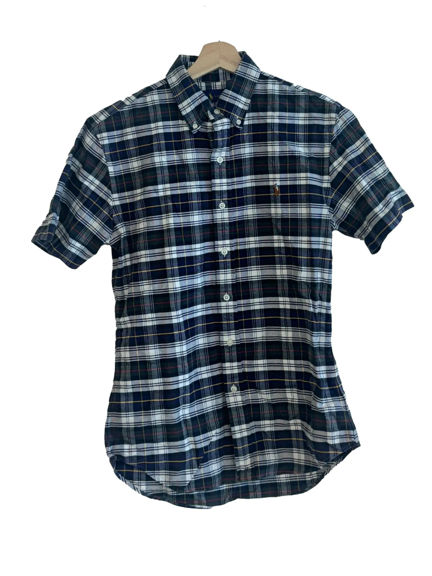 Blue Green Tartan Button Down Shirt