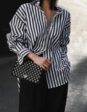 BOLD STRIPE BUTTON DOWN SHIRT