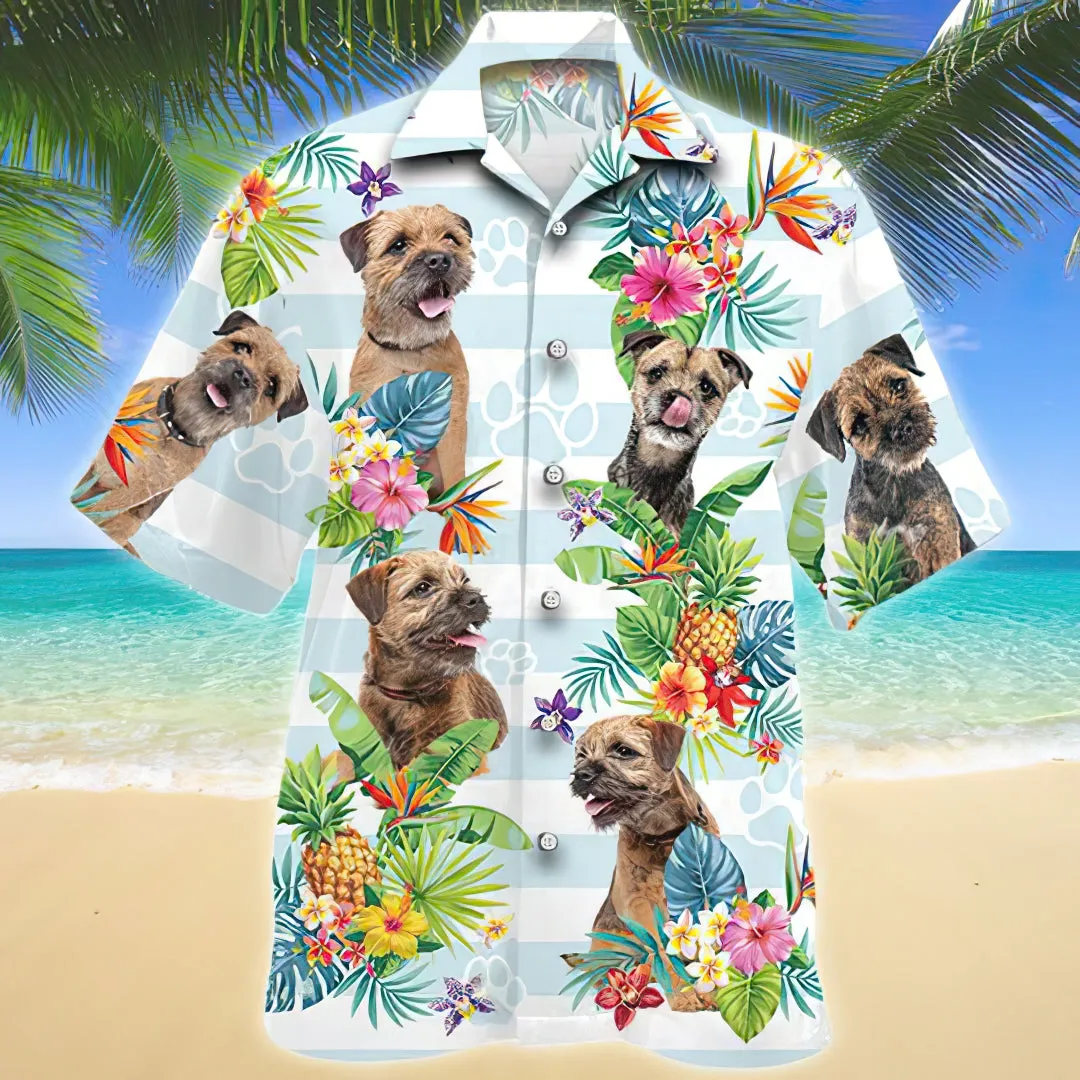 Border Terrier Tropical Flower Hawaiian Shirt
