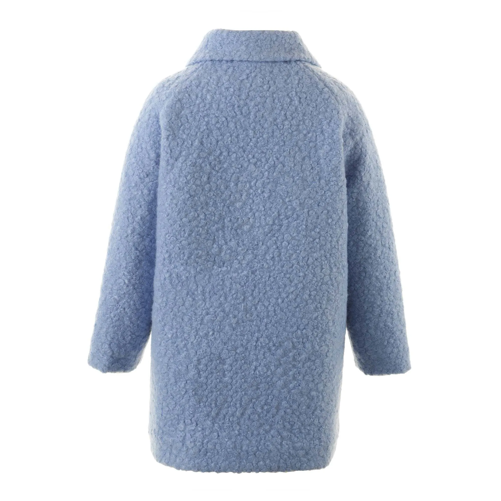 Bow Boucle Coat | Light Blue