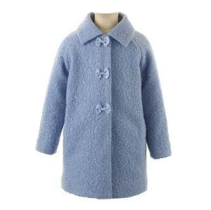 Bow Boucle Coat | Light Blue