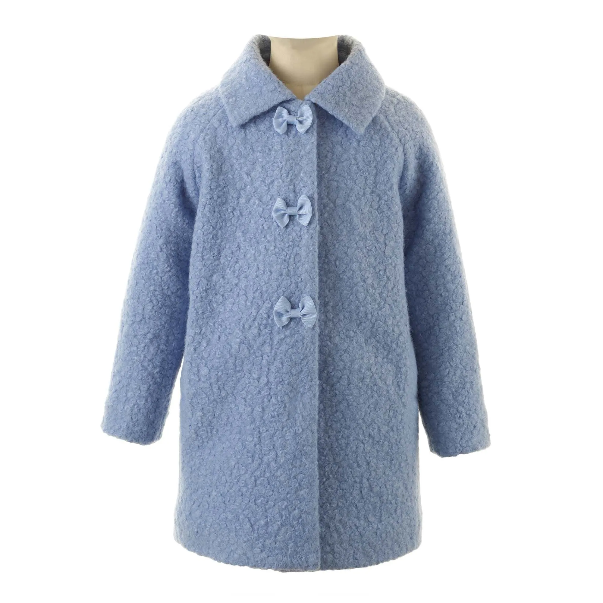Bow Boucle Coat | Light Blue