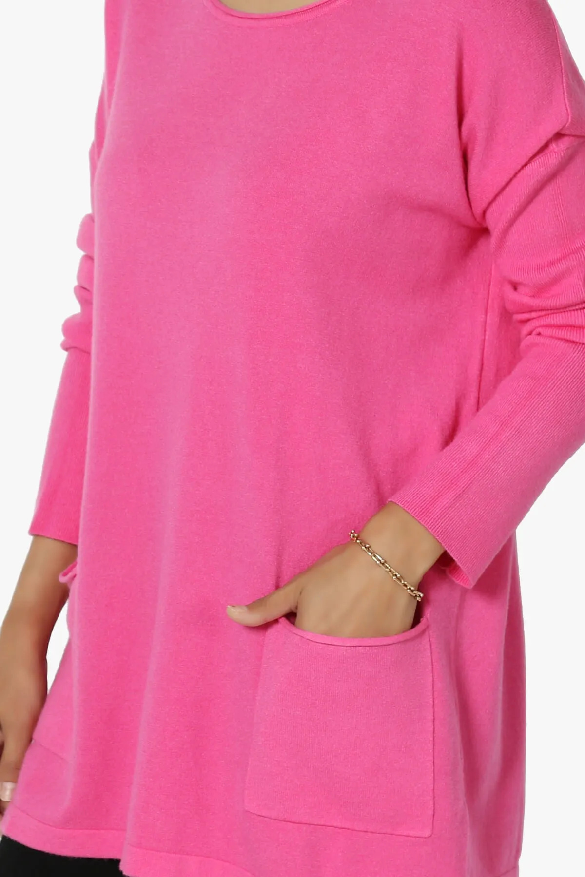 Brecken Pocket Long Sleeve Soft Knit Sweater Tunic