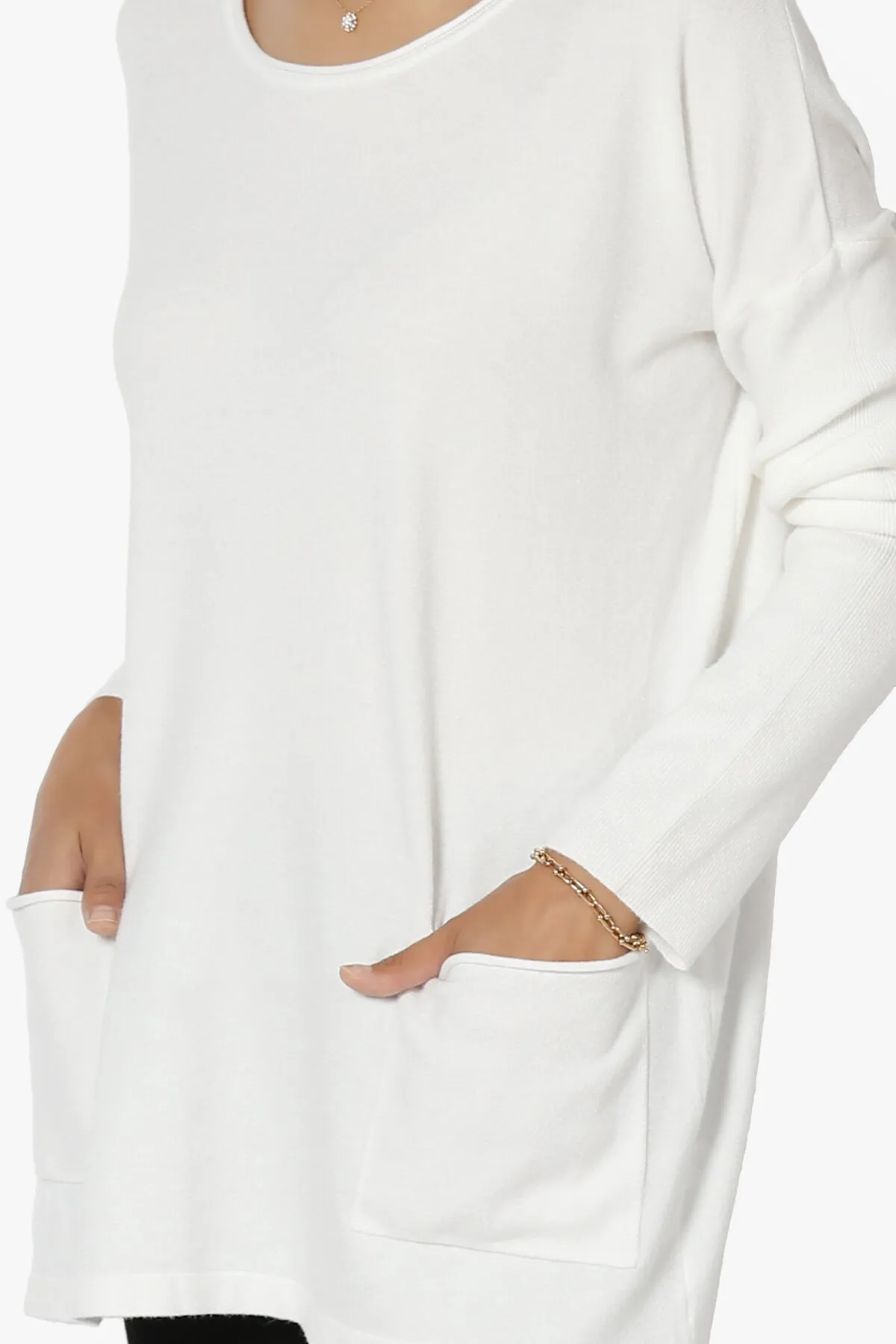 Brecken Pocket Long Sleeve Soft Knit Sweater Tunic