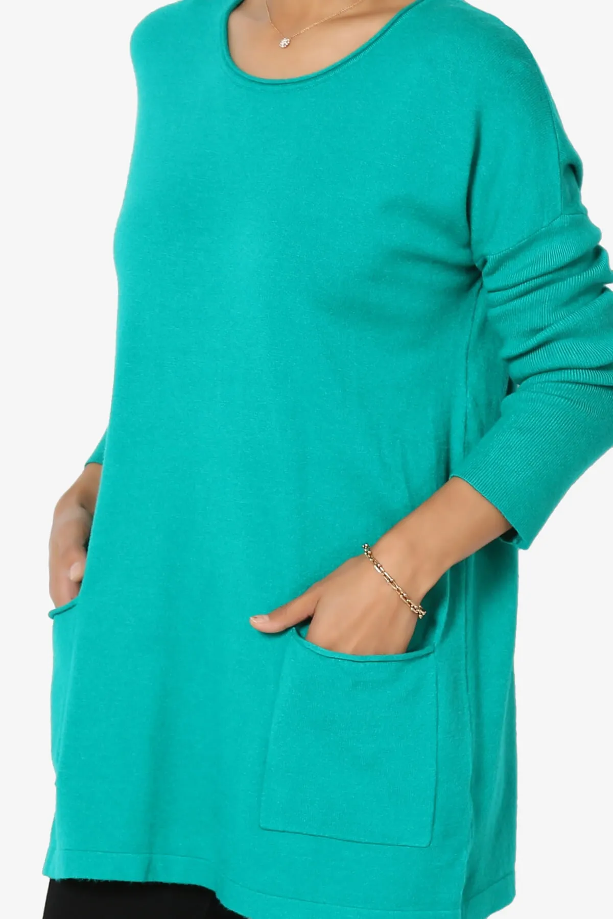 Brecken Pocket Long Sleeve Soft Knit Sweater Tunic