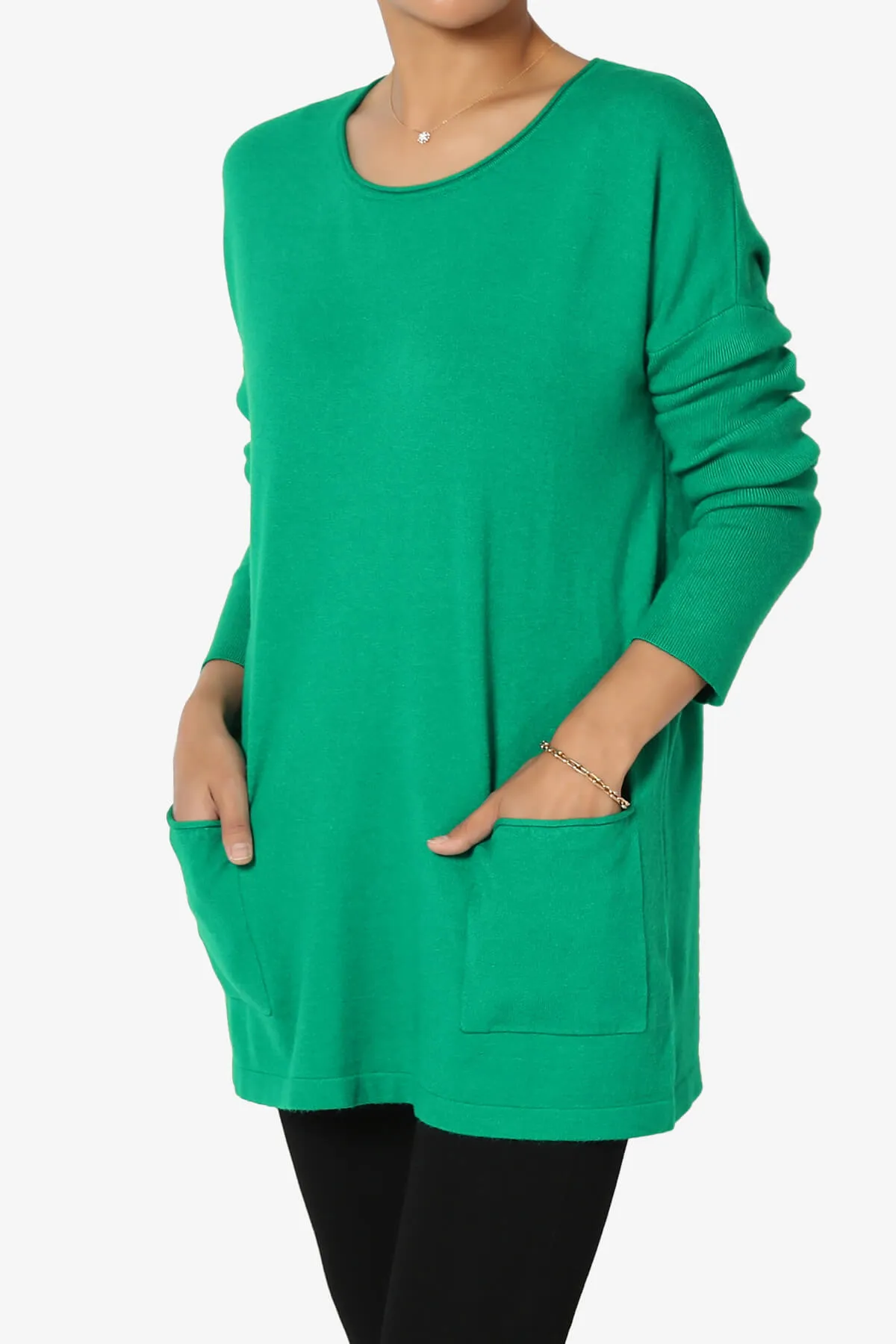 Brecken Pocket Long Sleeve Soft Knit Sweater Tunic