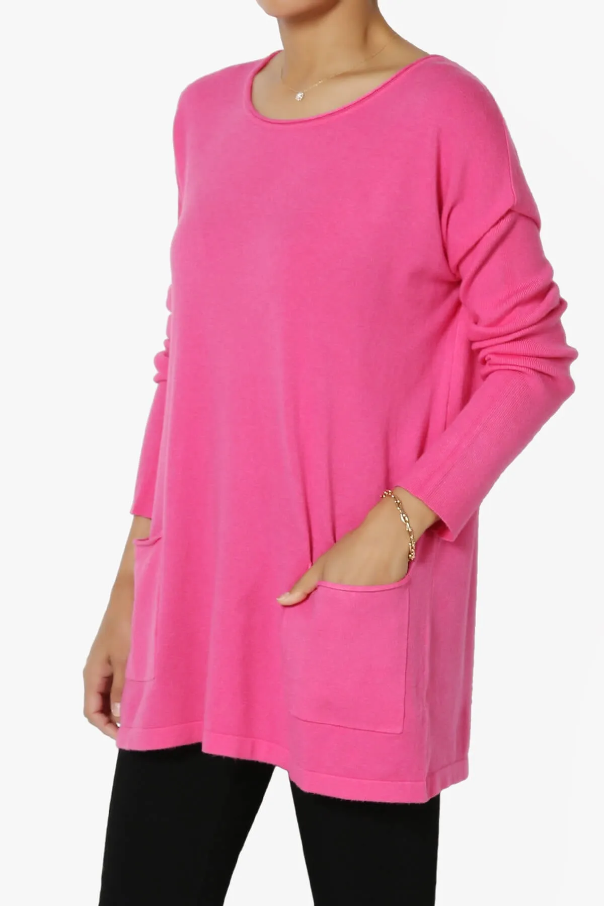 Brecken Pocket Long Sleeve Soft Knit Sweater Tunic