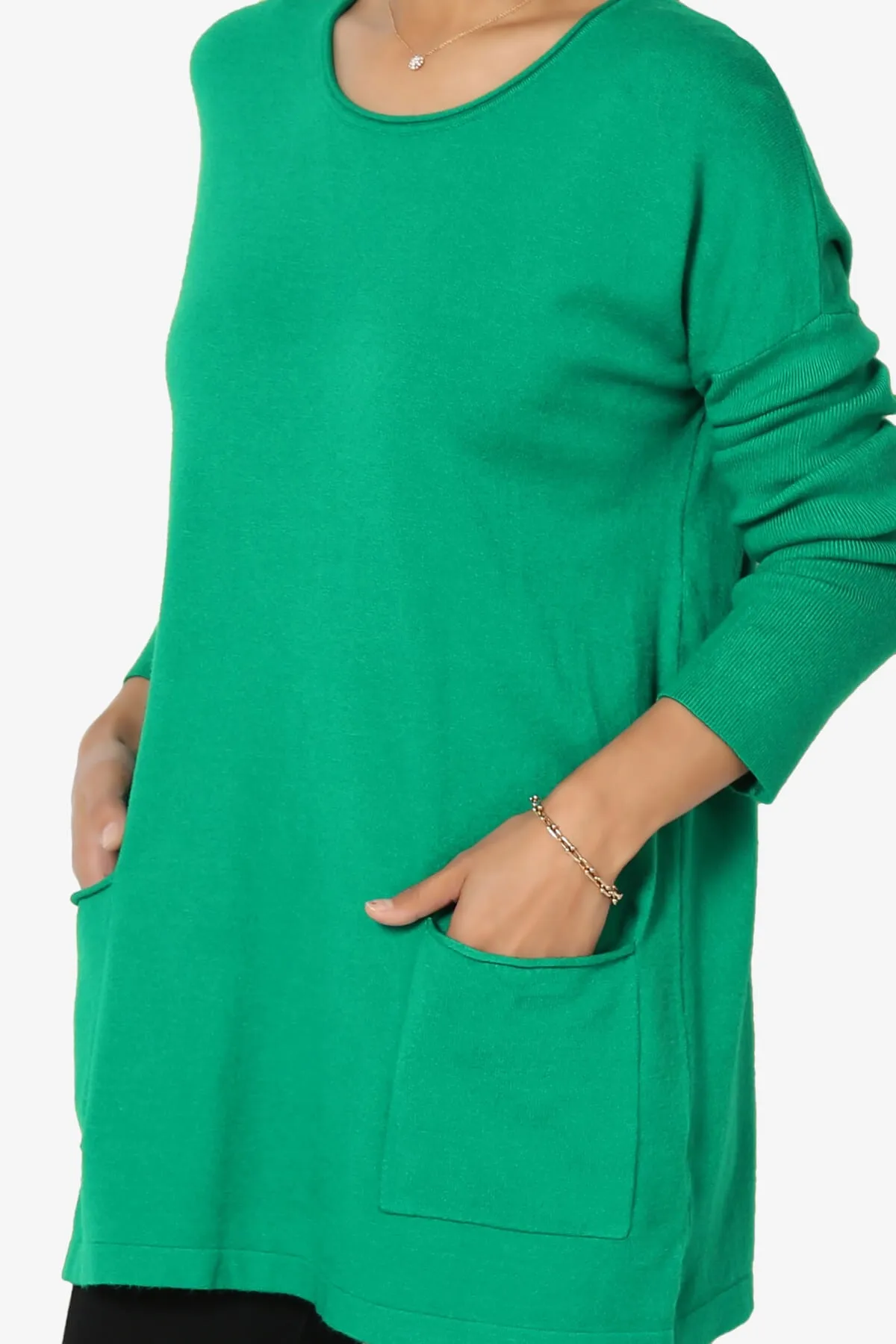 Brecken Pocket Long Sleeve Soft Knit Sweater Tunic