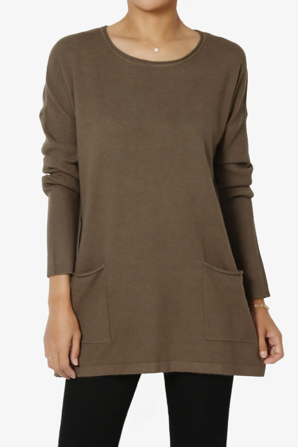 Brecken Pocket Long Sleeve Soft Knit Sweater Tunic