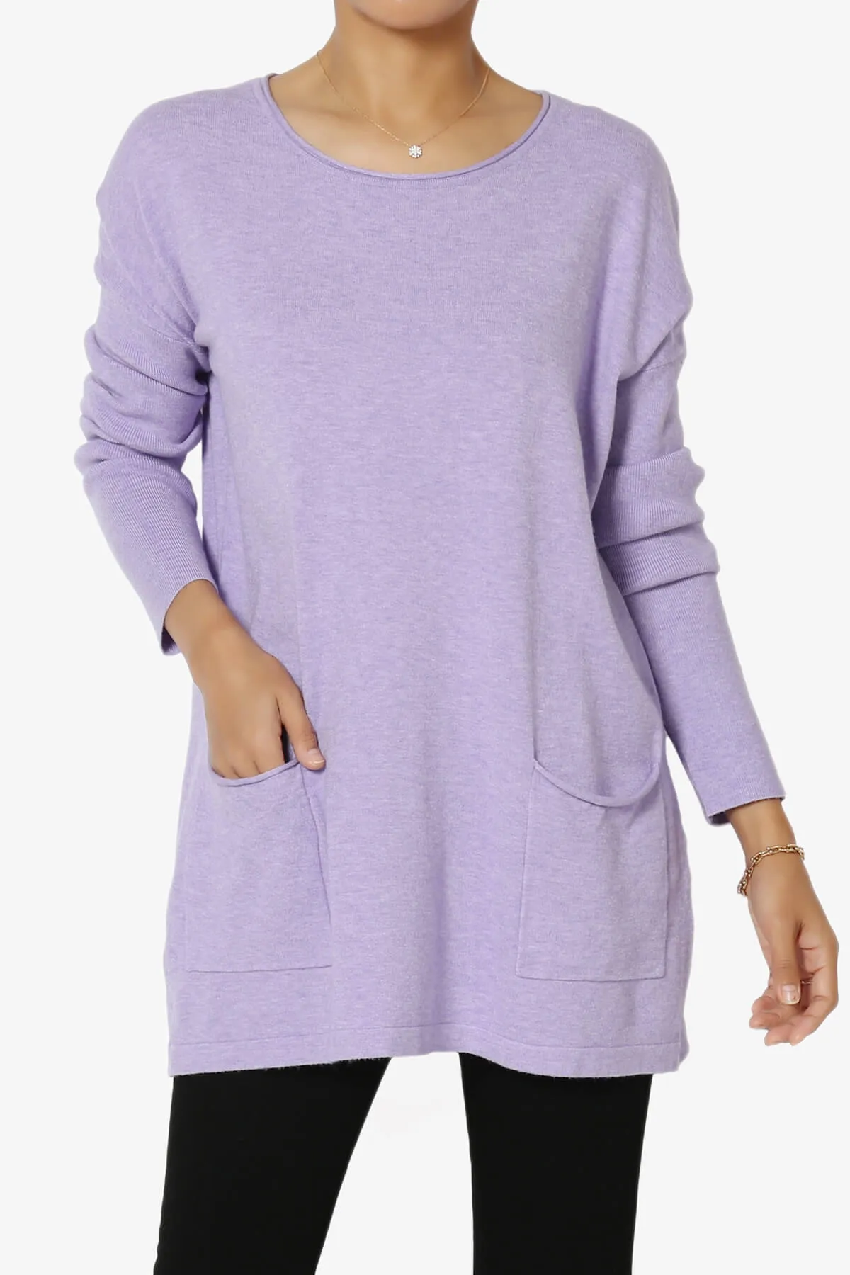Brecken Pocket Long Sleeve Soft Knit Sweater Tunic