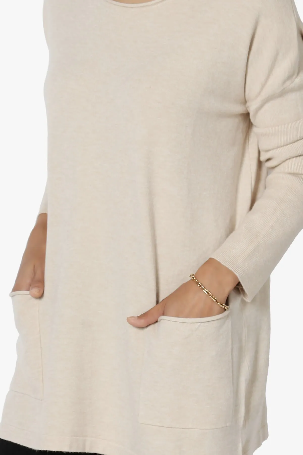 Brecken Pocket Long Sleeve Soft Knit Sweater Tunic