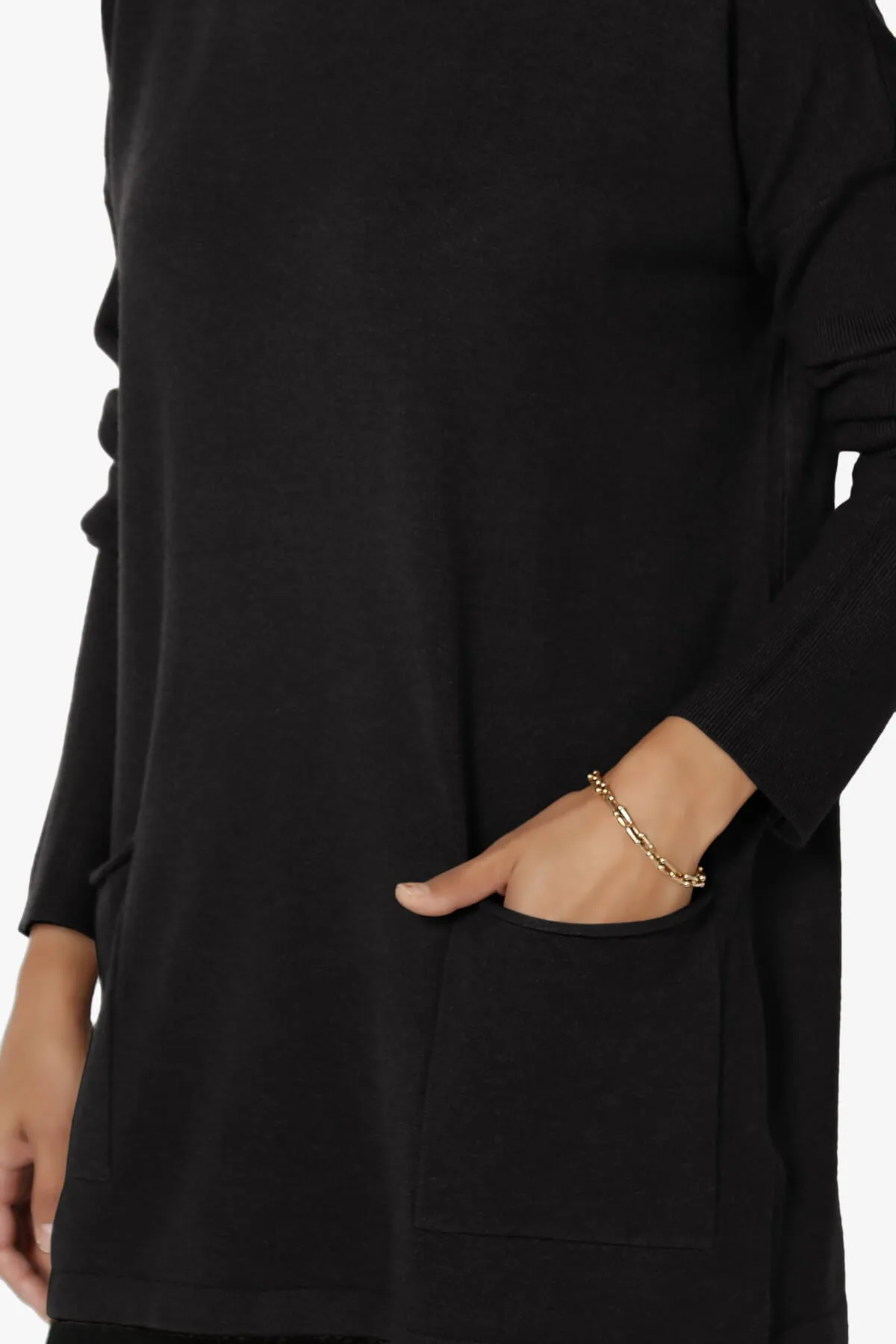 Brecken Pocket Long Sleeve Soft Knit Sweater Tunic