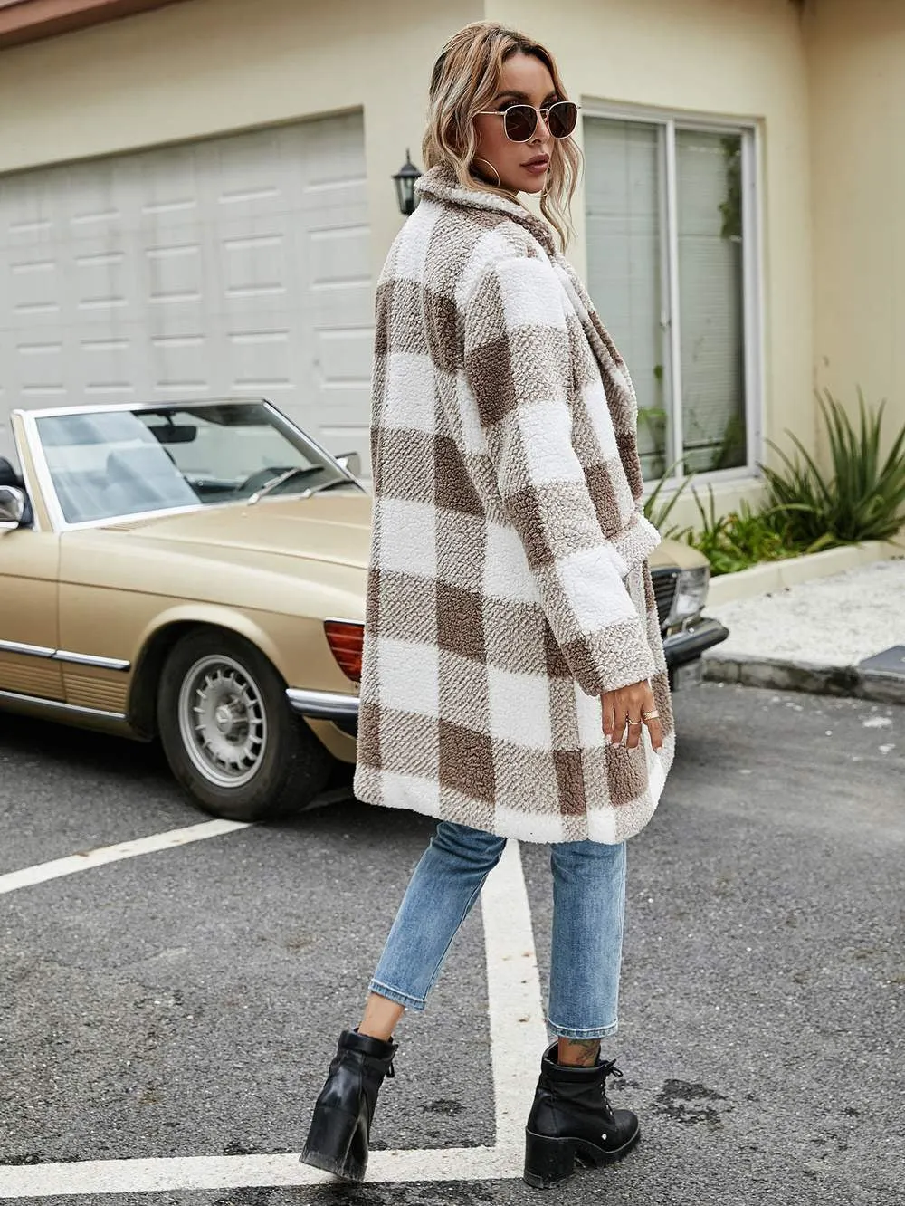 BUFFALO PLAID TEDDY COAT