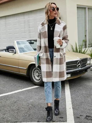BUFFALO PLAID TEDDY COAT