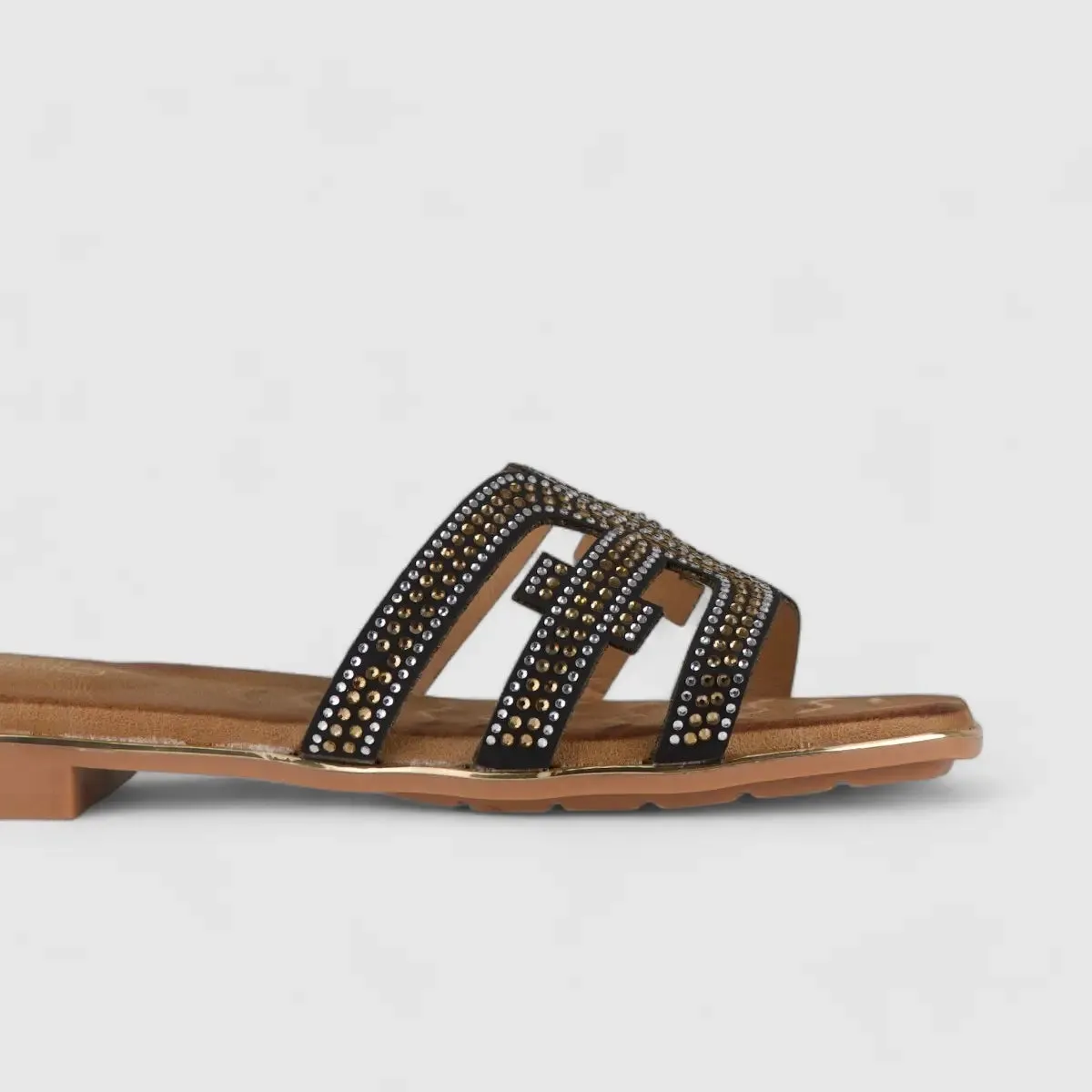 Bulbul Flat Bling Sandal Black HAR010