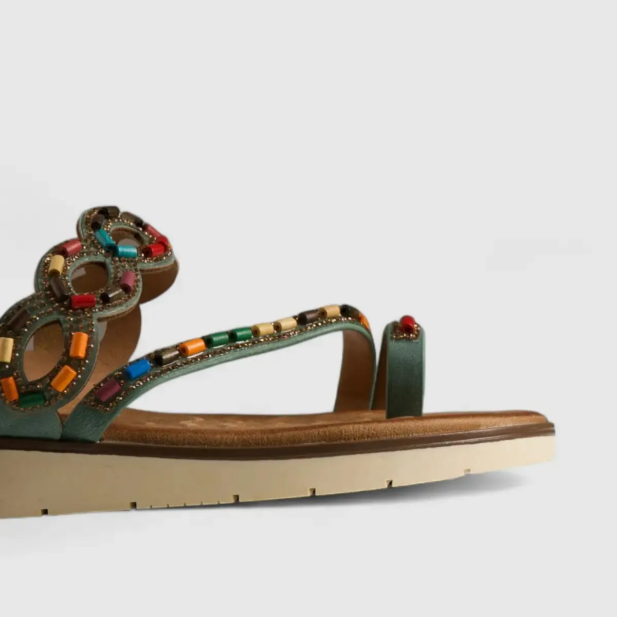 Bulbul Flat Bling Sandal Turquoise HAR017