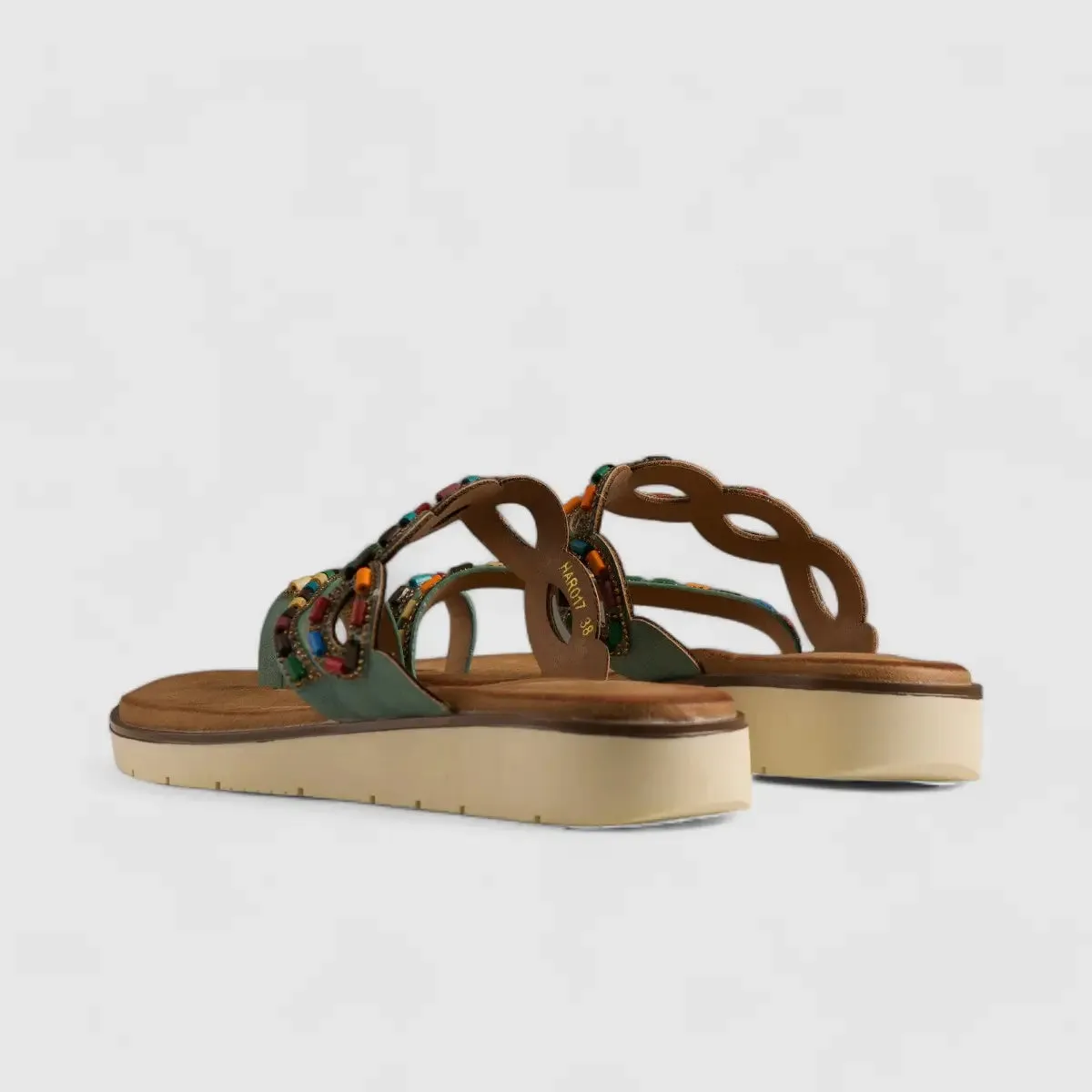 Bulbul Flat Bling Sandal Turquoise HAR017