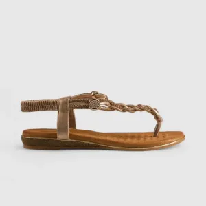 Bulbul Flat Bling Thong Sandal Beige HAR011