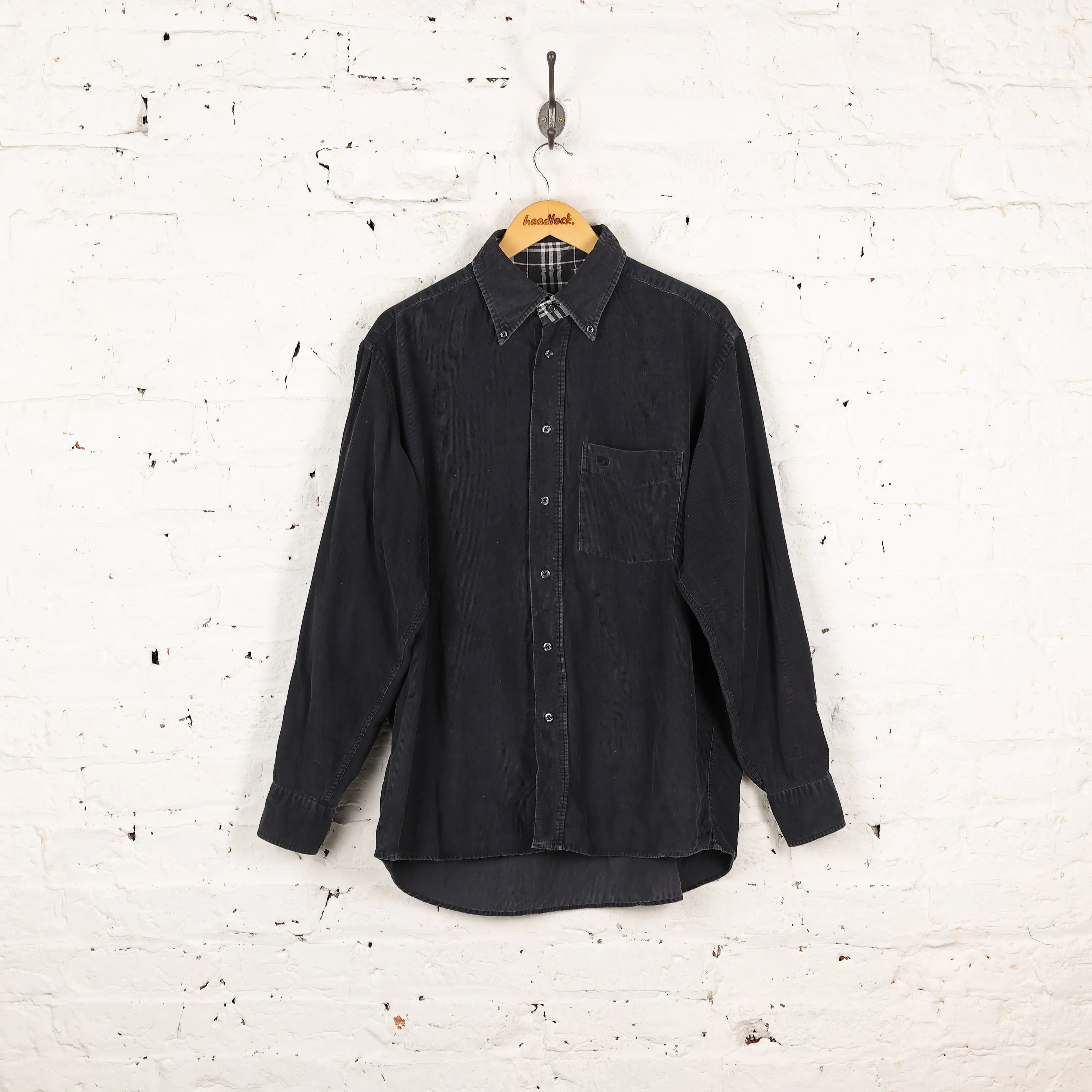 Burberry Button Down Corduroy Shirt - Black - L