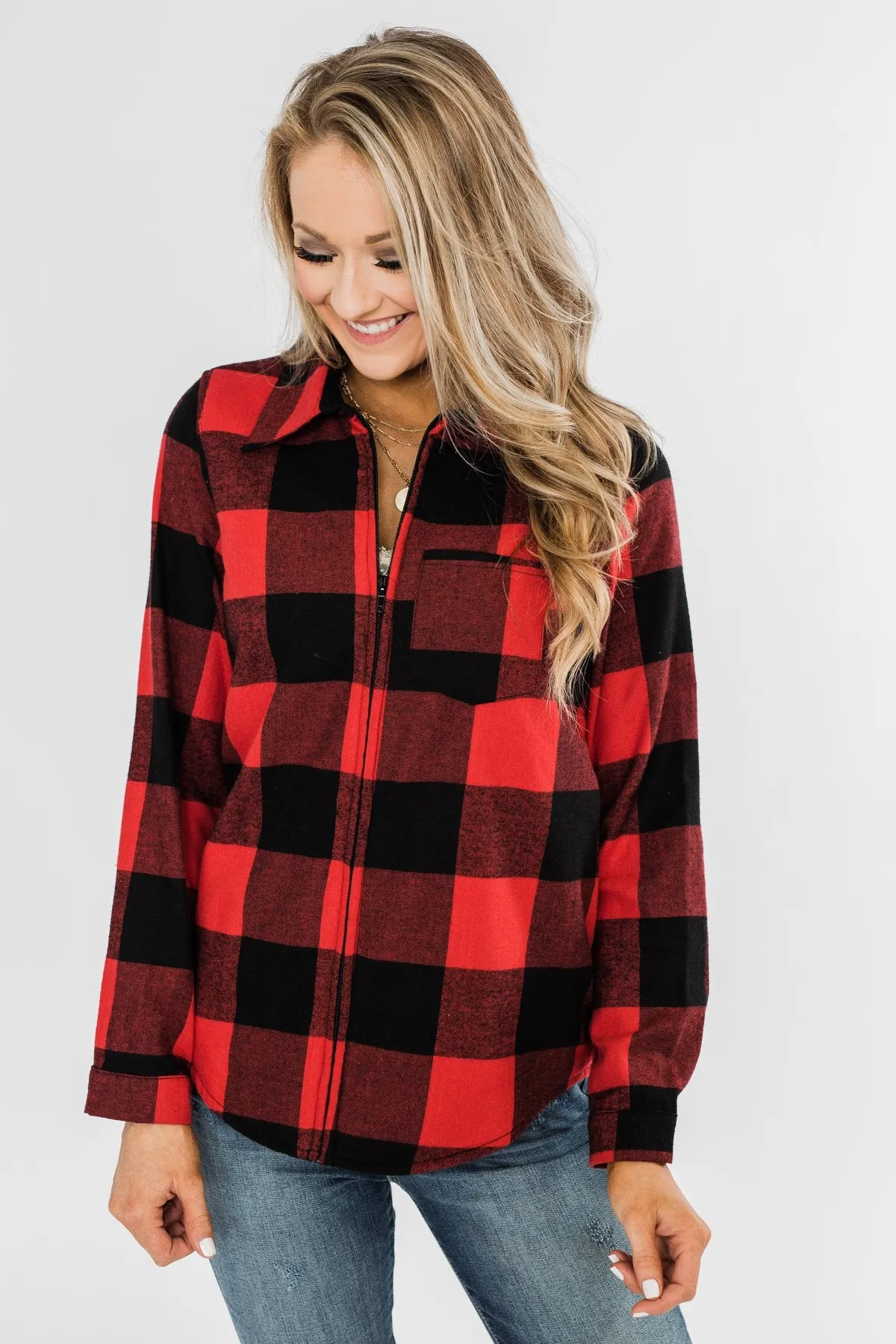 Cabin Fever Zip-Up Jacket- Buffalo Plaid