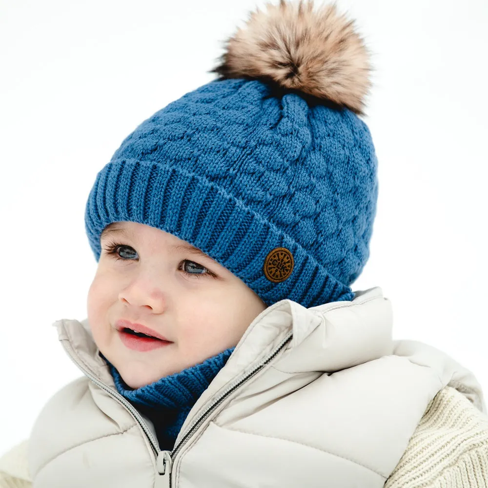 Calikids W2301 Cotton Knit Pompom Hat