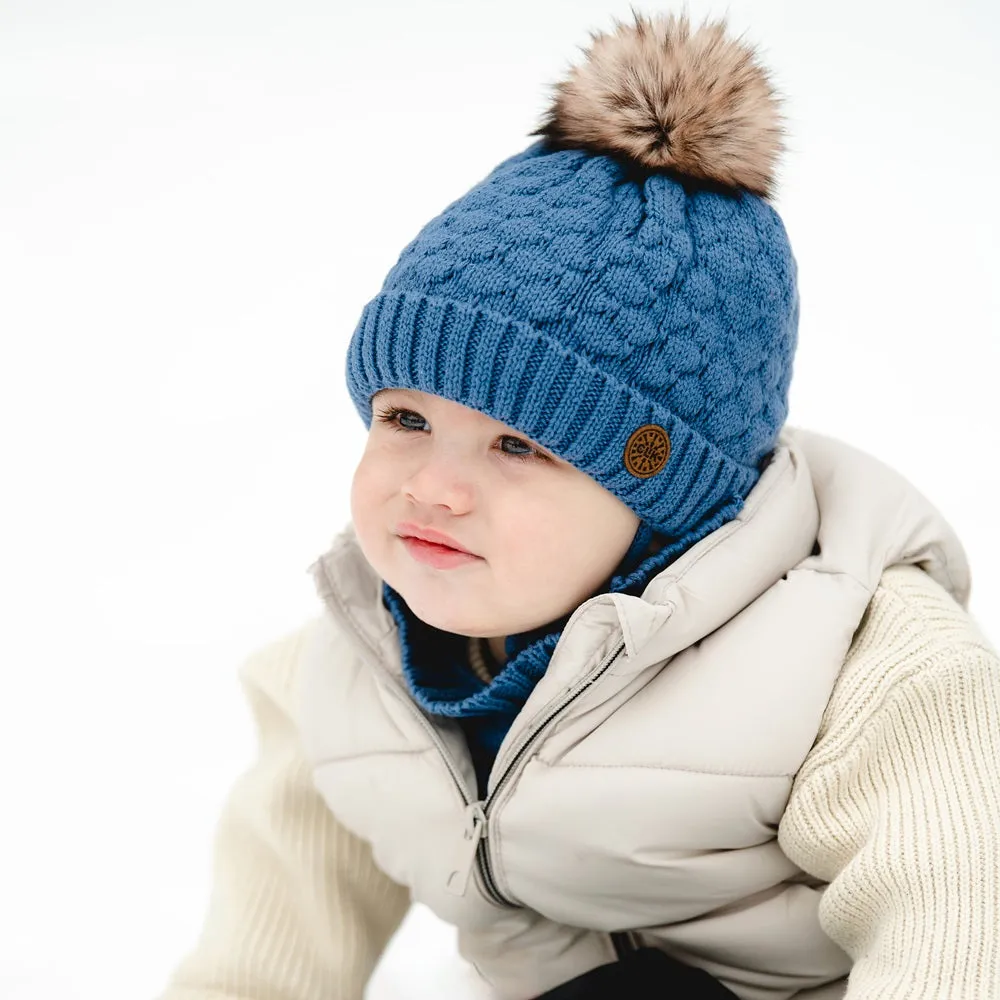 Calikids W2301 Cotton Knit Pompom Hat