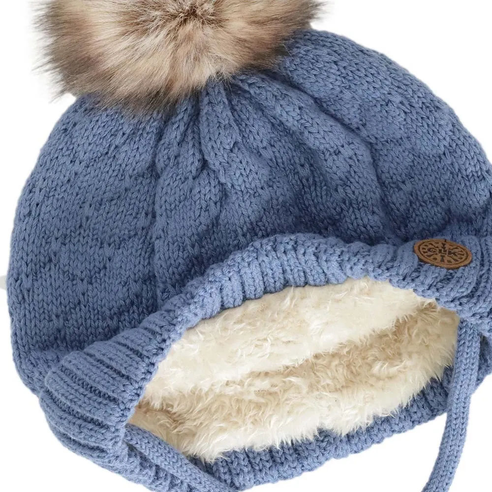 Calikids W2301 Cotton Knit Pompom Hat