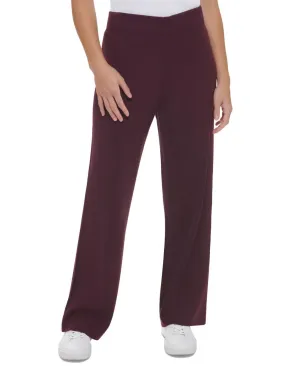 Calvin Klein Women's Wide Leg Sweater Pants M2XQK740 Aubergine Purple L