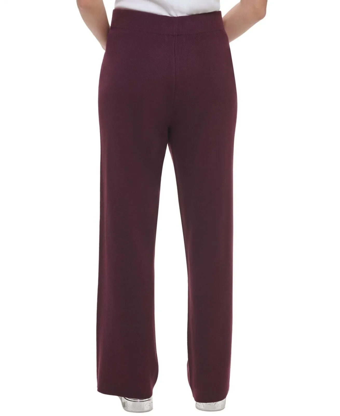 Calvin Klein Women's Wide Leg Sweater Pants M2XQK740 Aubergine Purple L