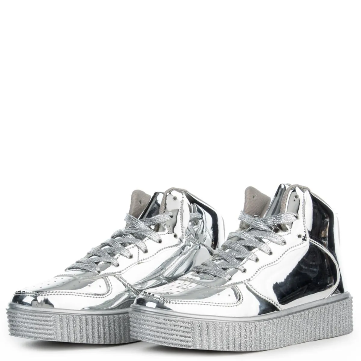 Cape Robbin Polo-5 Silver Sneakers Silver