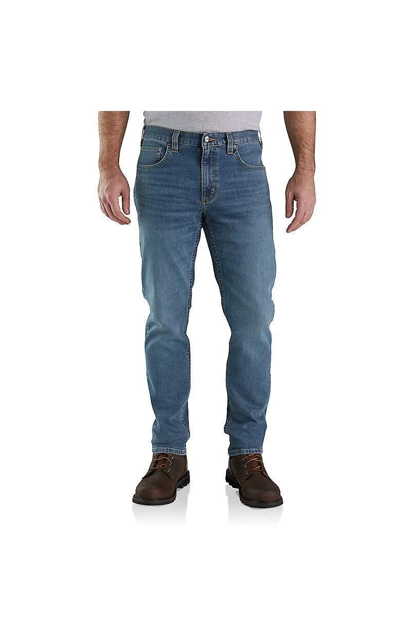 Carhartt Men's Rugged Flew Low-Rise Relaxed Fit 5-Pocket Tapered Jeans - Arcadia