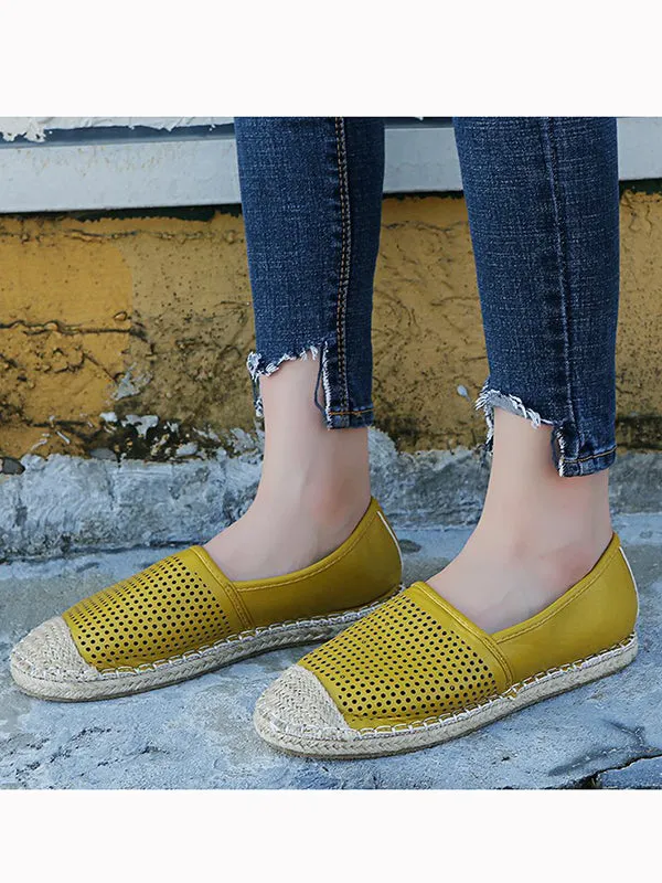 Casual Fashion Wild Straw Lazy Flat Fisherman Shoes Female