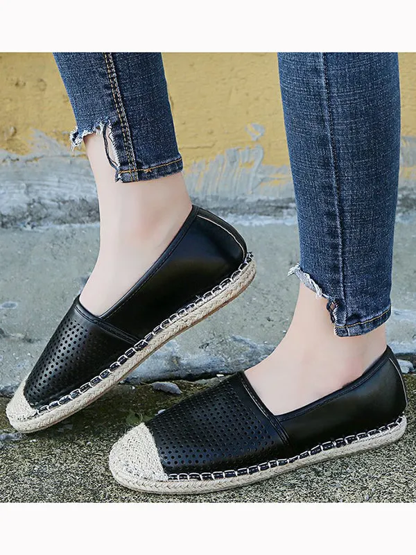 Casual Fashion Wild Straw Lazy Flat Fisherman Shoes Female