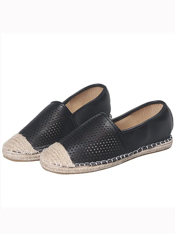Casual Fashion Wild Straw Lazy Flat Fisherman Shoes Female