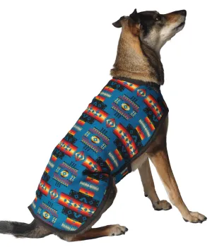 Chilly Dog Dog Blanket Coat Turquoise Southwest
