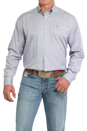 Cinch Purple/White Micro Stripe TENCEL Cotton Button-Down Shirt for Men