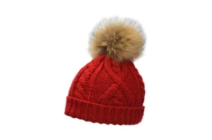 CL3-39751--Red Toque Acr Knt w/Pom