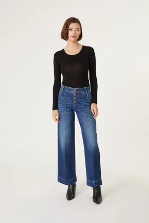 Claudia Flare Jean in Brit Blue