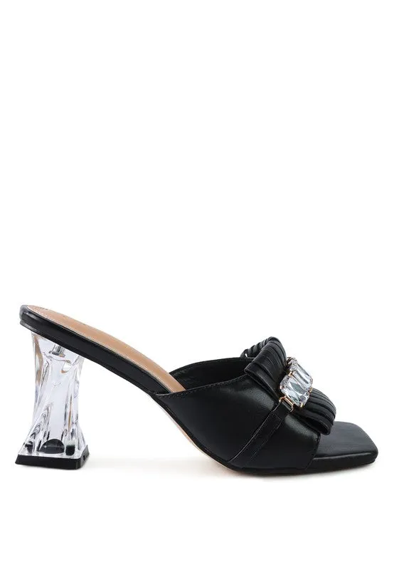 CLEAR JEWEL SANDALS