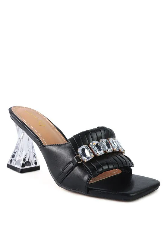 CLEAR JEWEL SANDALS