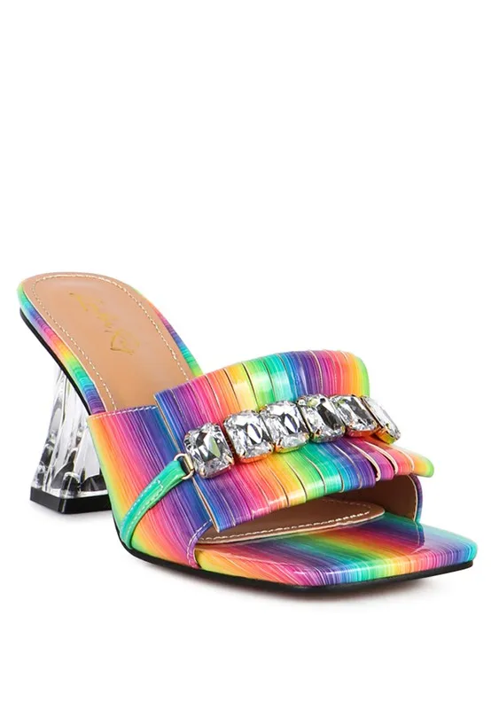 CLEAR JEWEL SANDALS