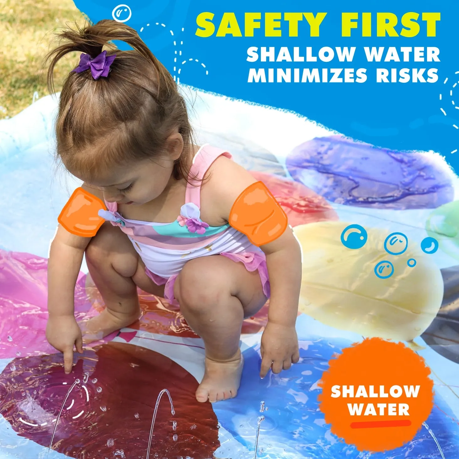 Color Balloons Splash Pad, Baby Pool, & Sprinkler