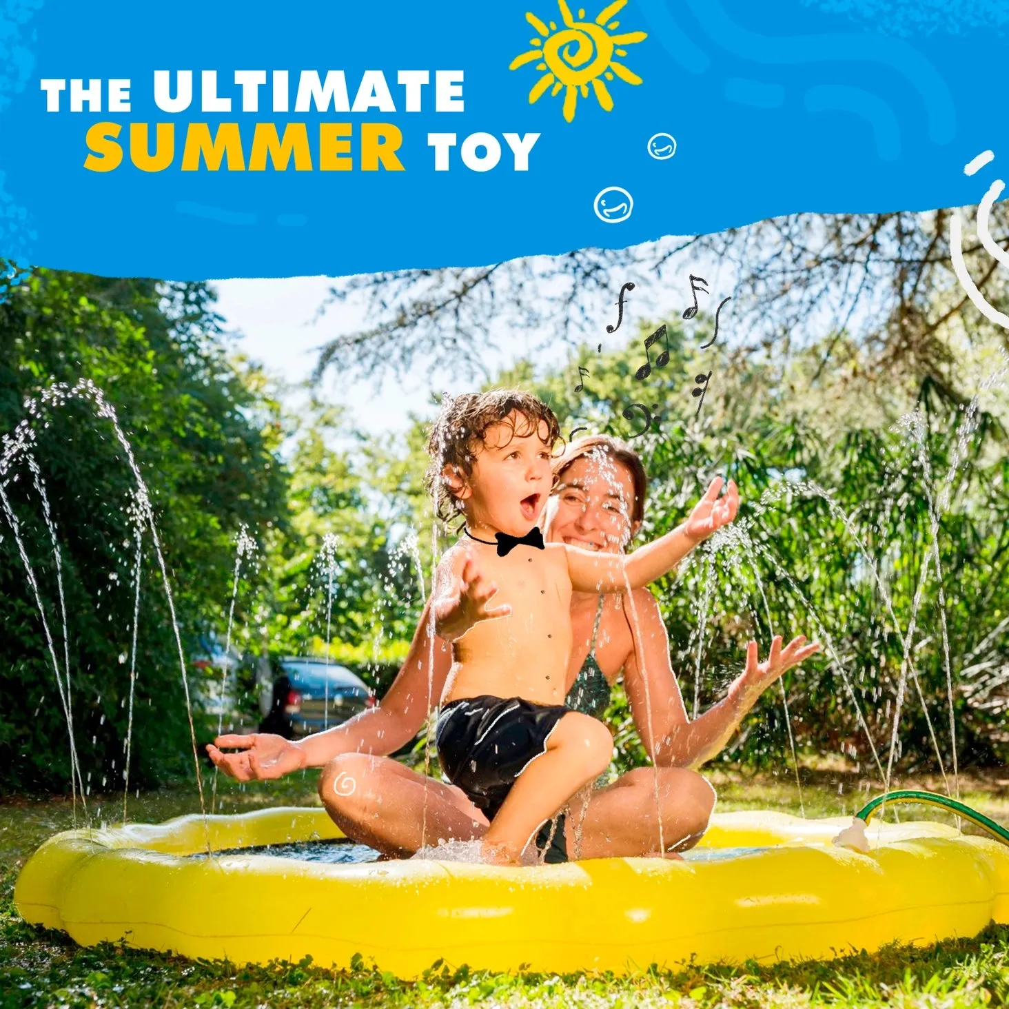 Color Balloons Splash Pad, Baby Pool, & Sprinkler