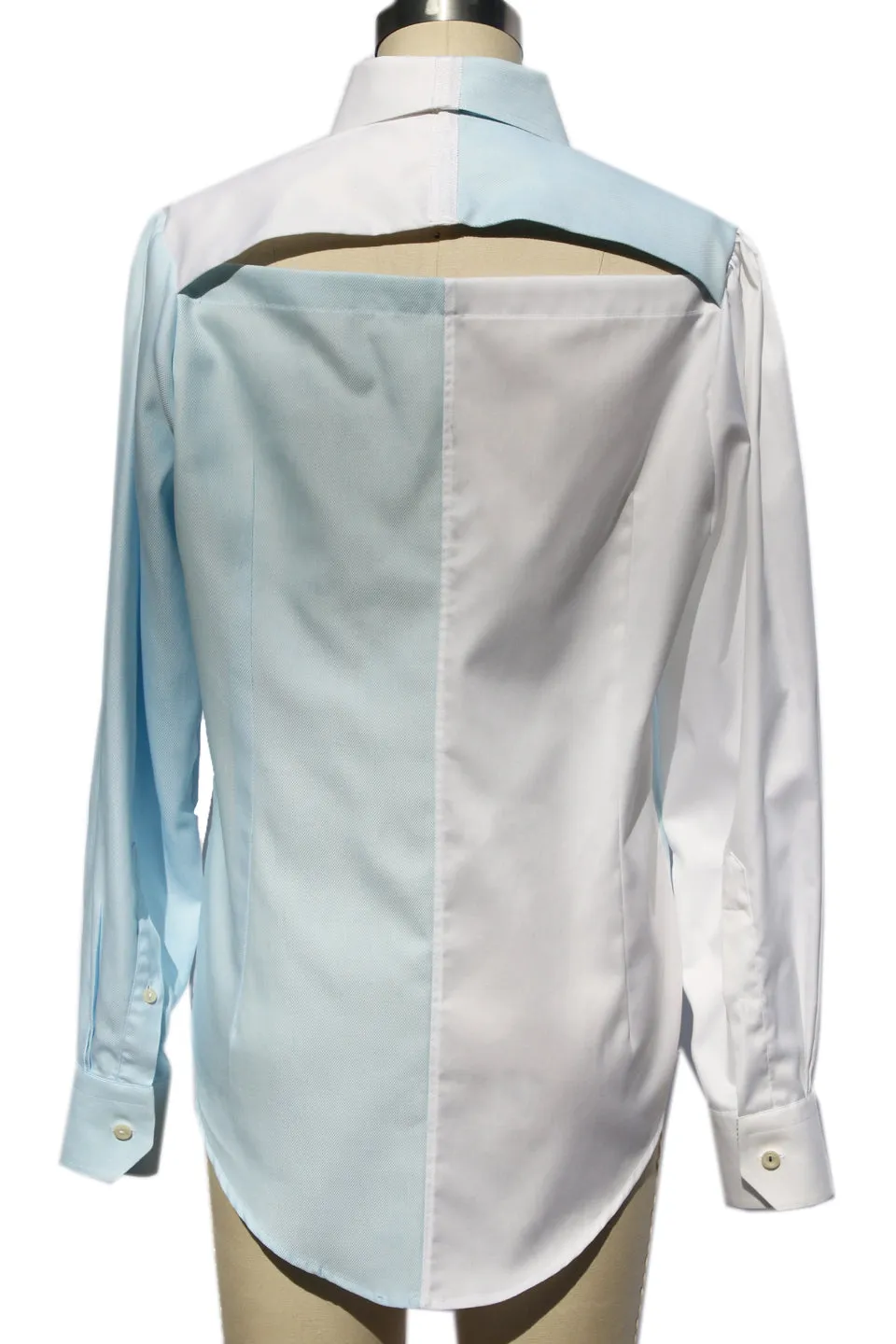 Colorblock Upcycled Button Down Shirt