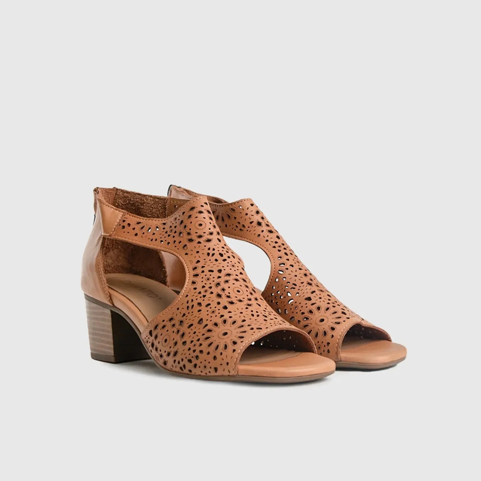 Comfort Block Heel Sandal Tan 8432