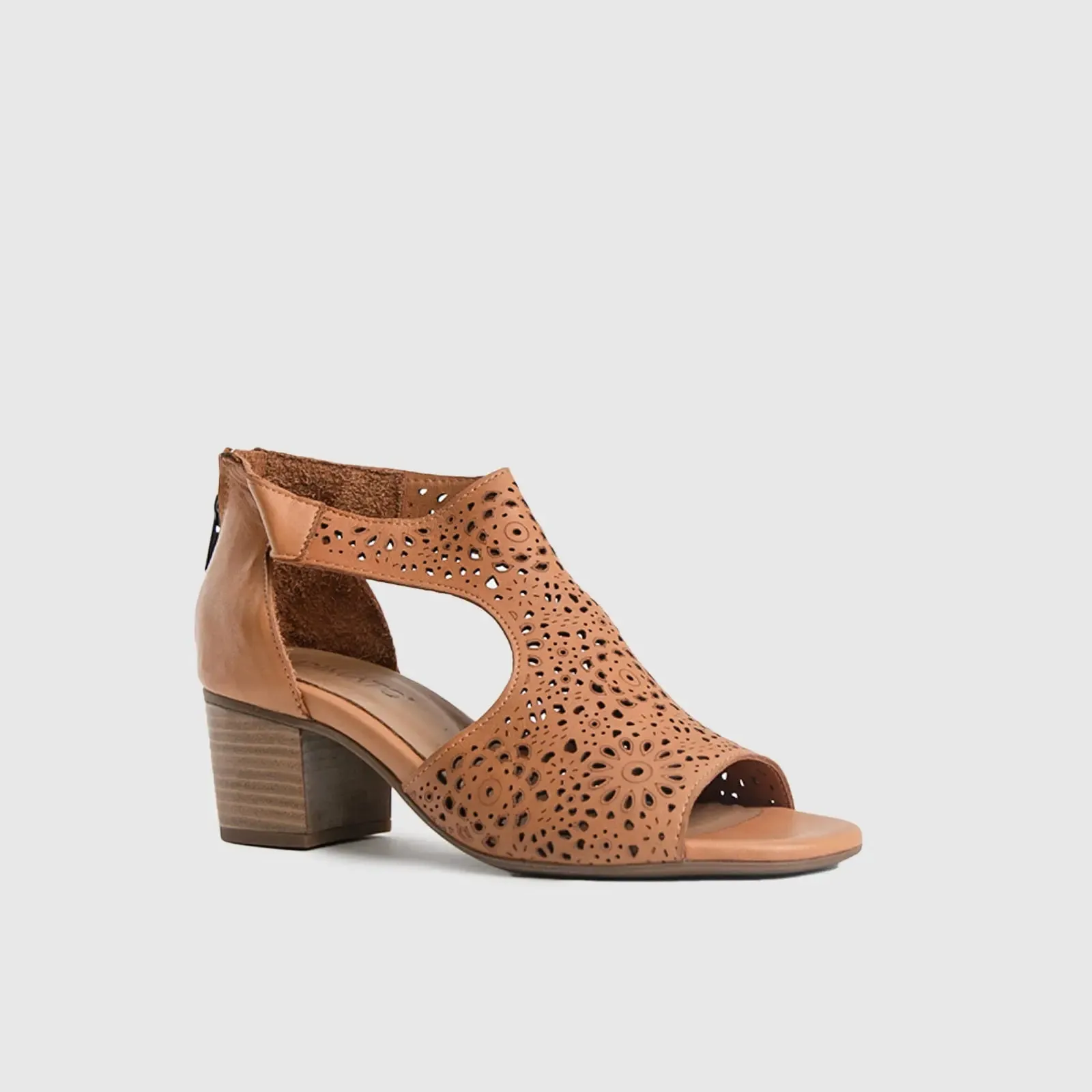 Comfort Block Heel Sandal Tan 8432