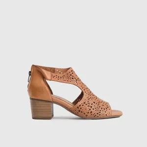 Comfort Block Heel Sandal Tan 8432