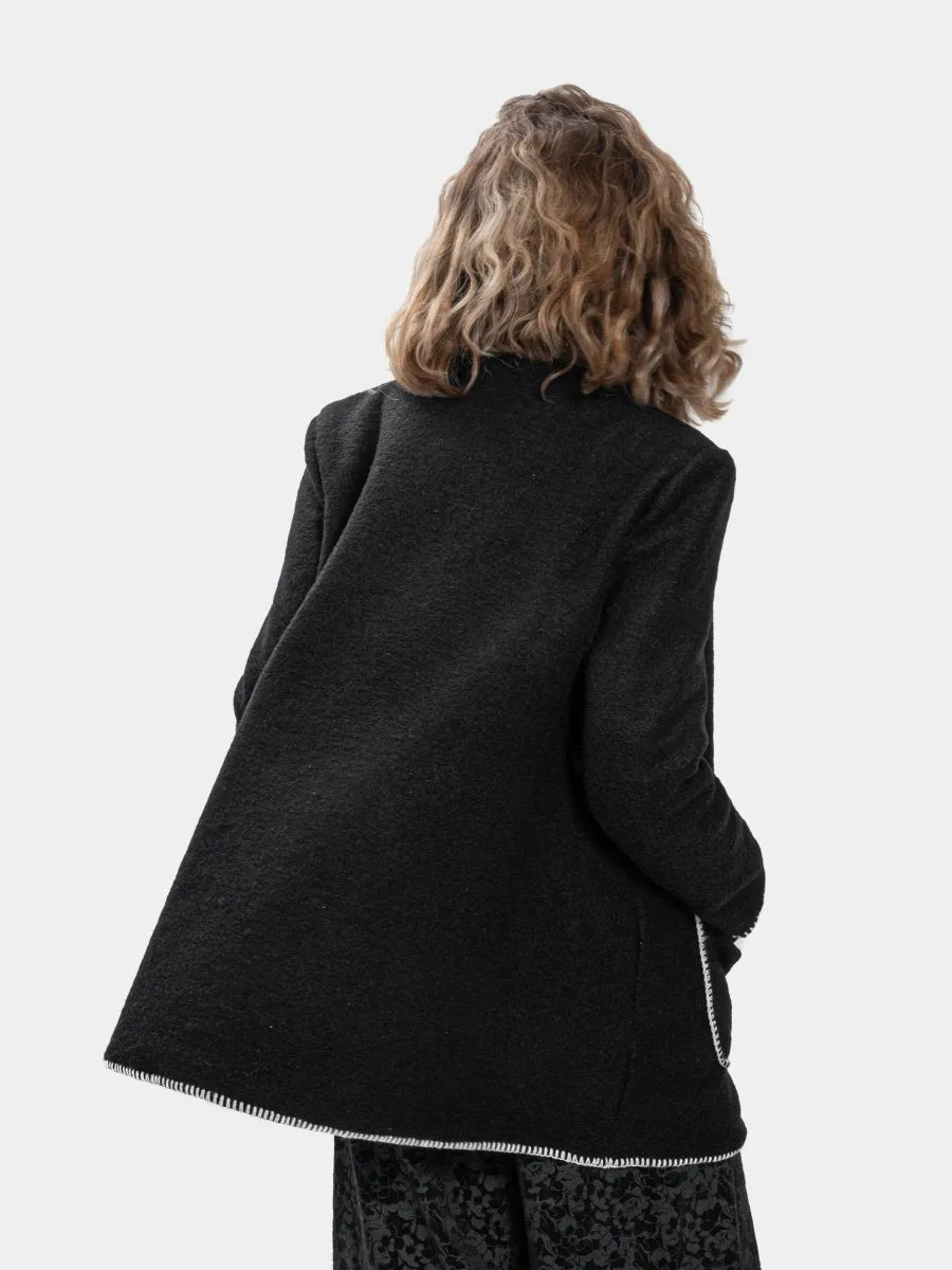 Contrast Seamed Pocket Cardigan