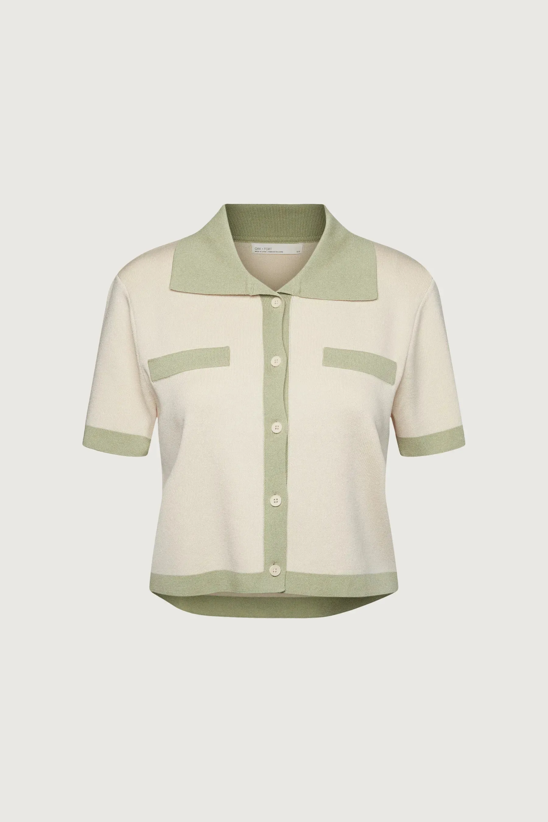 Contrast Trim Polo Sweater