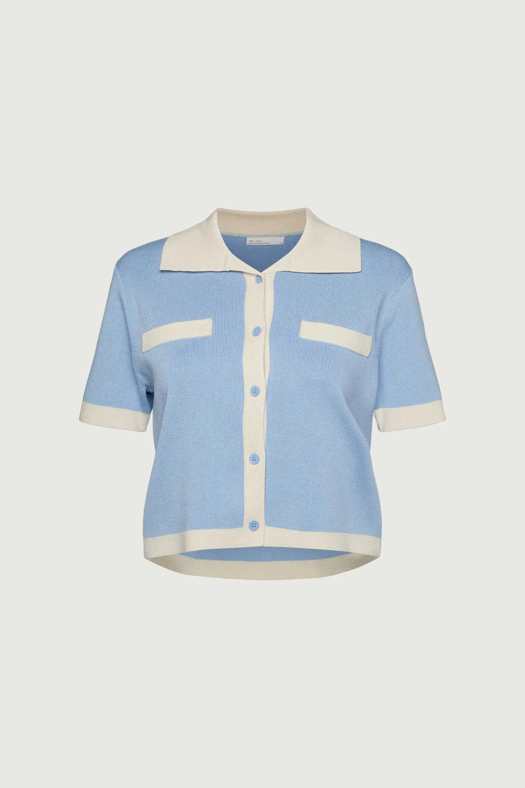 Contrast Trim Polo Sweater